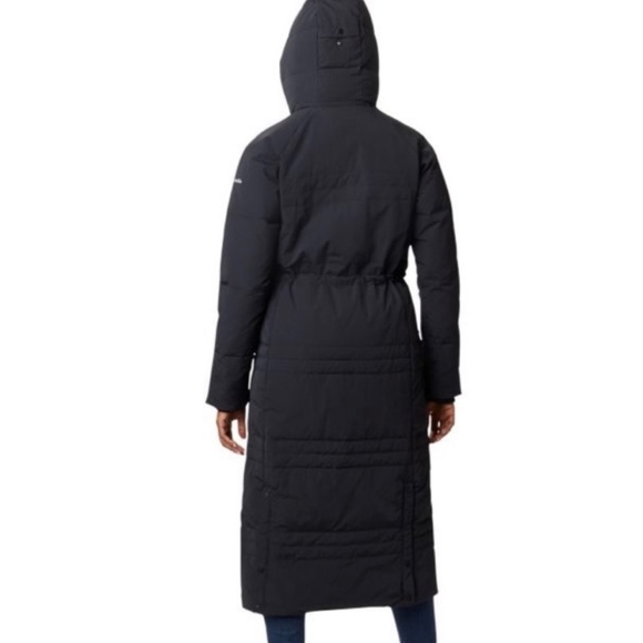 Woman’s long black Columbia winter jacket size LG - Picture 10 of 14